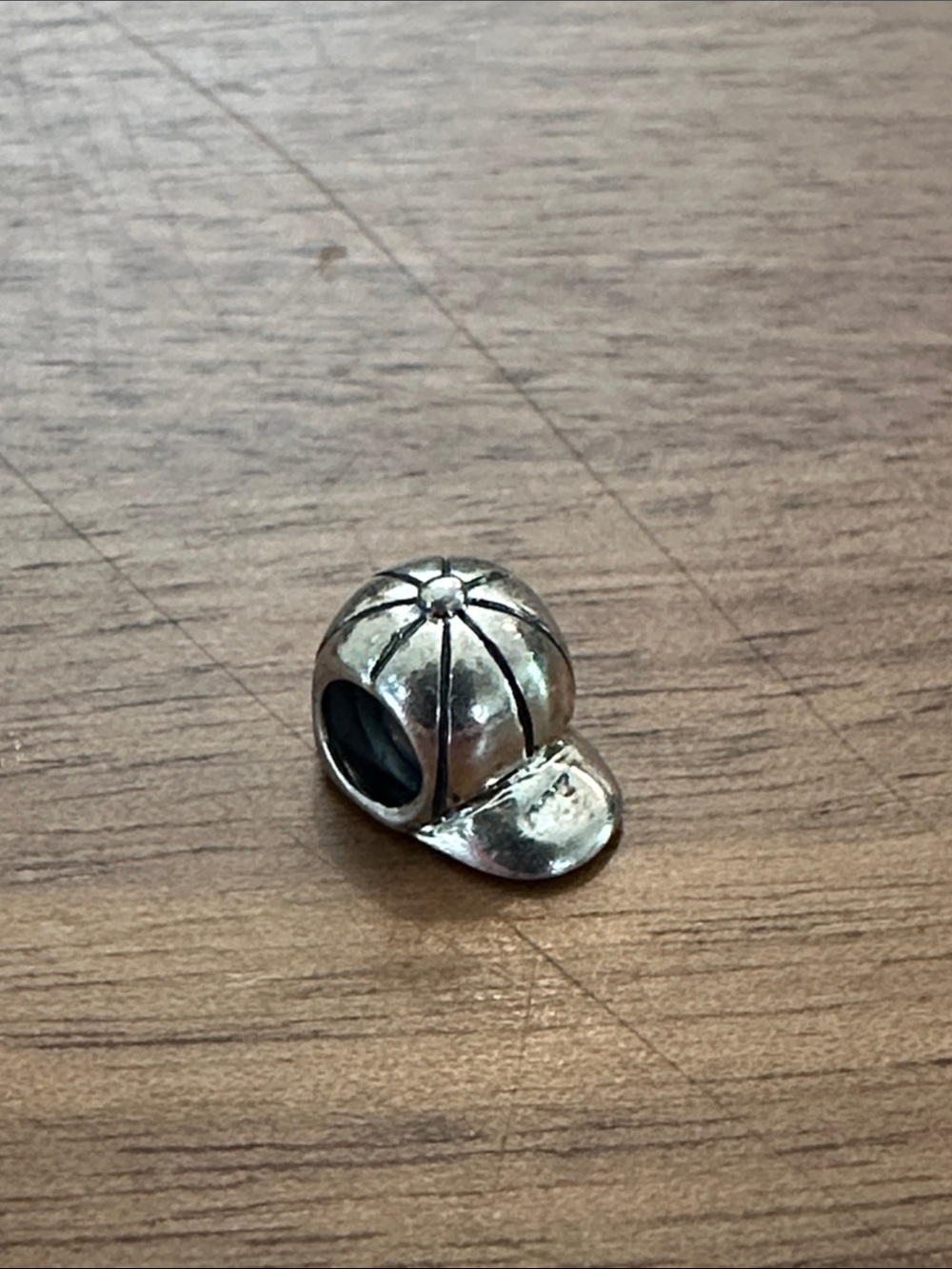 925 Sterling Silver Baseball Cap Charm Slide Accessory